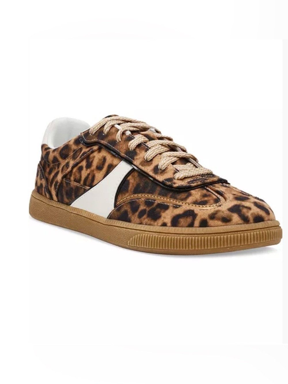Wild Pair Women's Size 8 Leopard Print Sneakers Chargee Lace-Up Shoes